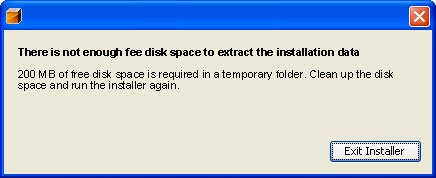not enough free disk space - Windows XP