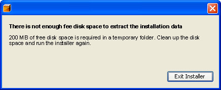 not enough free disk space - Windows XP
