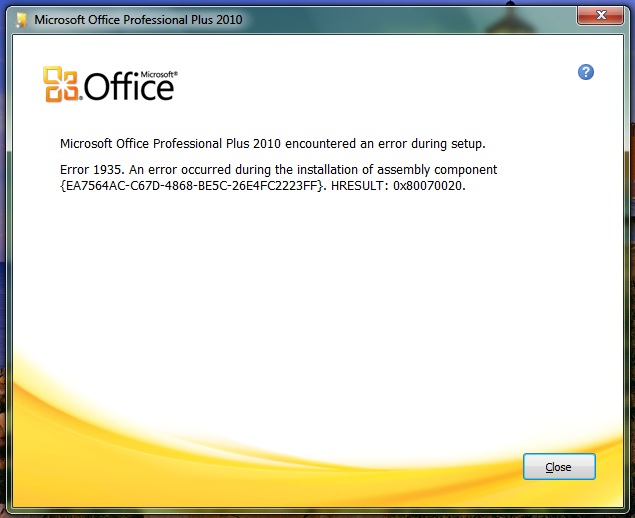 Microsoft Office 2010 installation problems